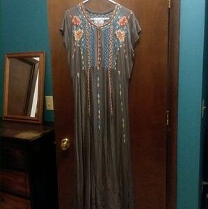 Johnny Was Crozier Maxi Dress Slate Gray